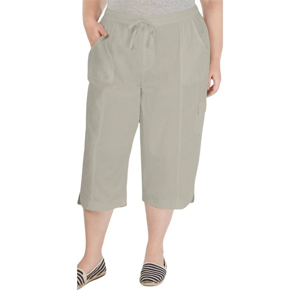 Karen‎ Scott Capri Pants Women's 2X Beige Plus Size Comfort Waist Relaxed NEW - Picture 6 of 6
